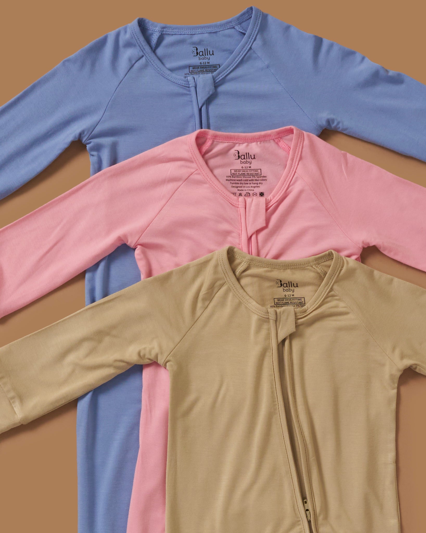 Bamboo Zip Rompers/Sleepers in Solid Colors
