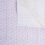 Handmade Baby & Toddler Quilted Kantha Blanket with block print seashells design