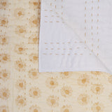Handmade Baby & Toddler Quilted Kantha Blanket with block print sunflower design