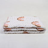 Handmade Baby & Toddler Quilted Kantha Blanket with block print boho rainbow design
