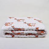 Handmade Baby & Toddler Quilted Kantha Blanket with block print giraffe design