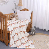 Handmade Baby & Toddler Quilted Kantha Blanket with block print giraffe design