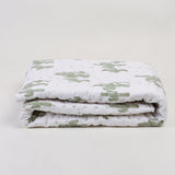 Handmade Baby & Toddler Quilted Kantha Blanket with block print cactus design