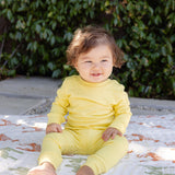 Baby Wearing Bamboo & Organic Cotton Pajama Set in Daffodil Yellow Color