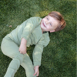 Baby Wearing Bamboo & Organic Cotton Pajama Set in Sage Green Color