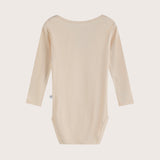 Bamboo & Organic Cotton Baby Bodysuit and Onesie in light almond beige color