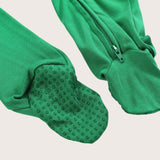 Soft Stretchy Bamboo Cotton Baby Footies with Magnetic Bum Flap for easy diaper checks and foot grips