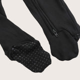 Soft Stretchy Bamboo Cotton Baby Footies with Magnetic Bum Flap and fold over mittens and foot grips