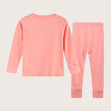 Bamboo & Organic Cotton Pajama Set for Kids, Babies and Toddlers in Coral Pink Color