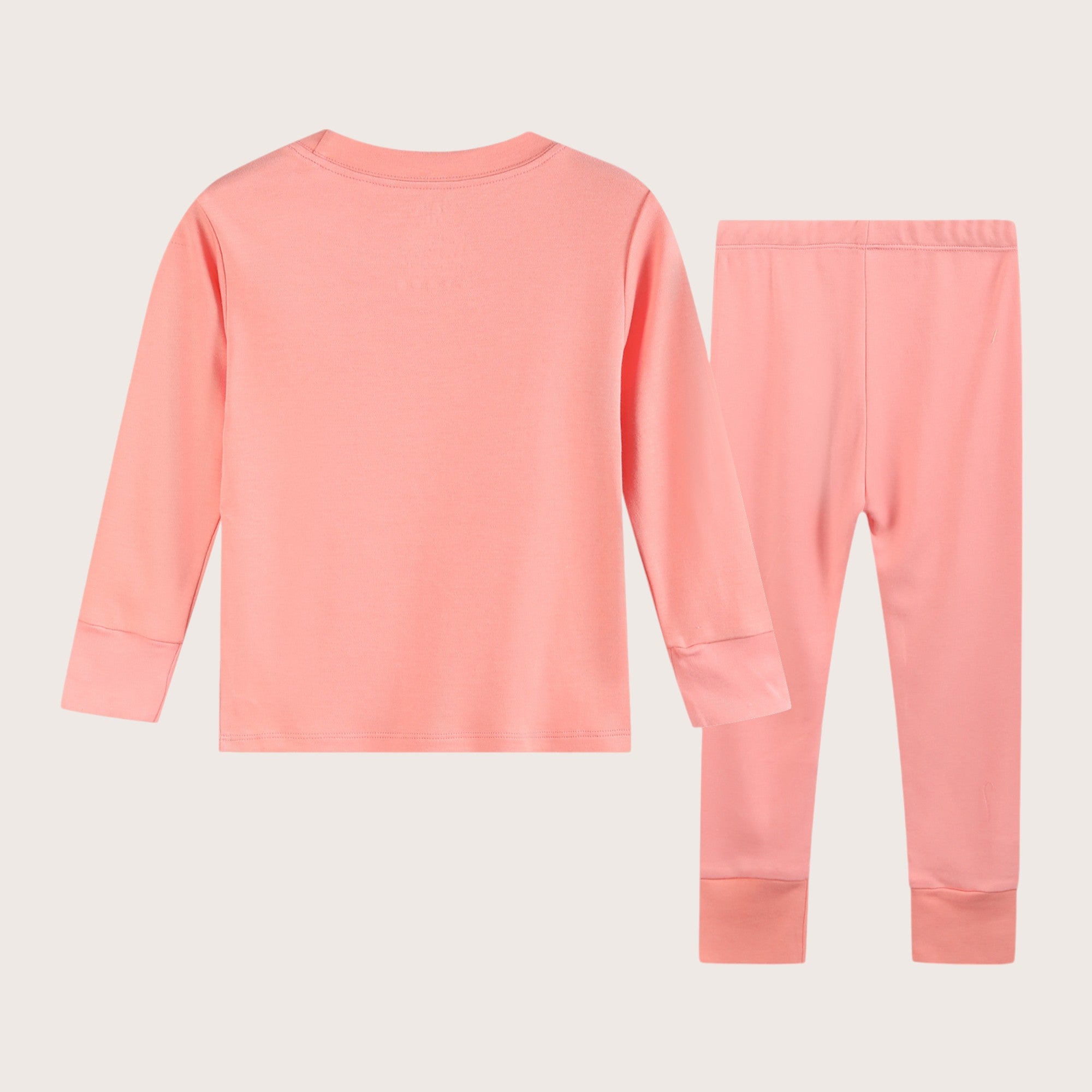 Bamboo & Organic Cotton Pajama Set for Kids, Babies and Toddlers in Coral Pink Color