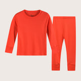 Bamboo & Organic Cotton Pajama Set for Kids, Babies and Toddlers in Flare Orange Color