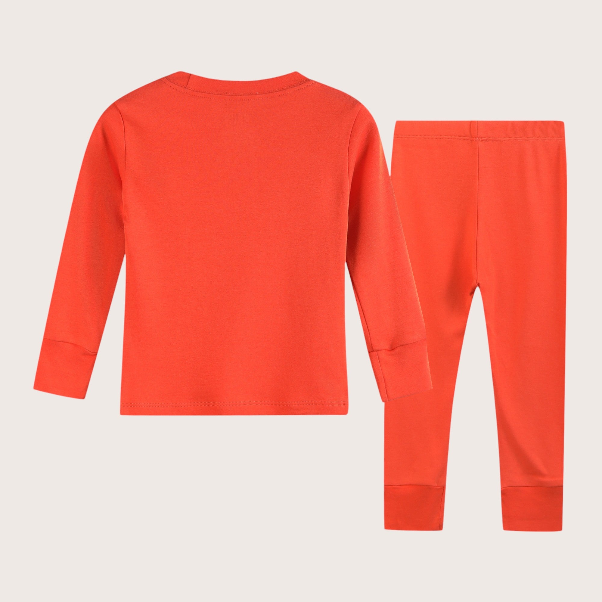 Bamboo & Organic Cotton Pajama Set for Kids, Babies and Toddlers in Flare Orange Color