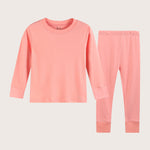 Bamboo & Organic Cotton Pajama Set for Kids, Babies and Toddlers in Coral Pink Color