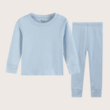 Bamboo & Organic Cotton Pajama Set for Kids, Babies and Toddlers in color aqua blue 
